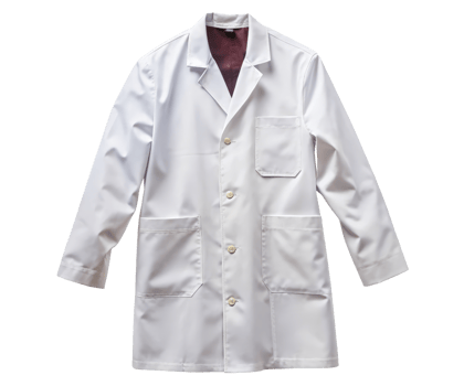 White lab coat on a transparent background png