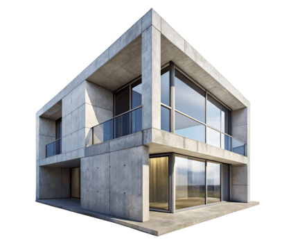 3d rendering of a modern concrete house png