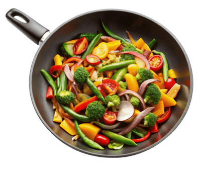 A pan filled with vegetables and other vegetables png