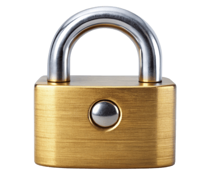 Gold padlock on a transparent background png