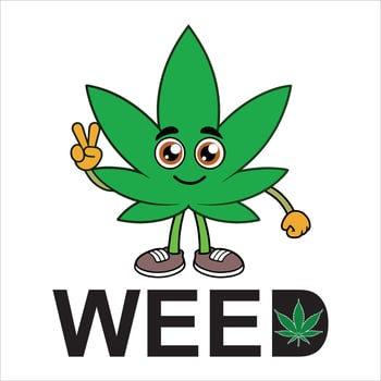Unique Cannabis Typography with Weed Smoke Illustration vector