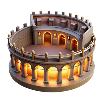 Ancient Amphitheater 3D Model of a Historical Arena png