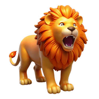 beautiful traditional Roaring Cartoon Lion 3D Render of a Majestic Creature genuine png