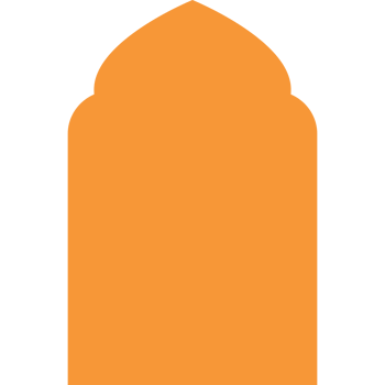 Islamic window and arche orange color boho style png