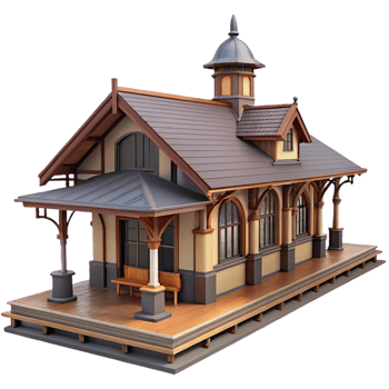 Classic Train Station Design png