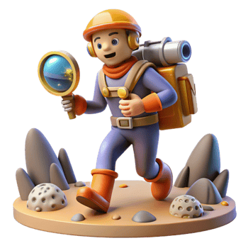 3D Astronaut Explorer on Alien Planet png