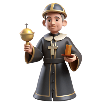 3D Render of a Religious Figure in Traditional Garb png