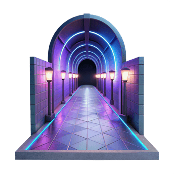 Neon Tunnel Pathway png