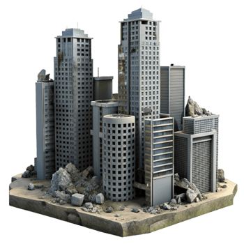 Ruined Cityscape Urban Destruction png