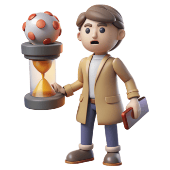 3D Render of Person Holding Hourglass with Unique Orb png