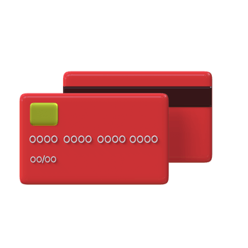 Illustration of 3D icons from a red credit card. Suitable for promotional media in finance, advertising and banking png