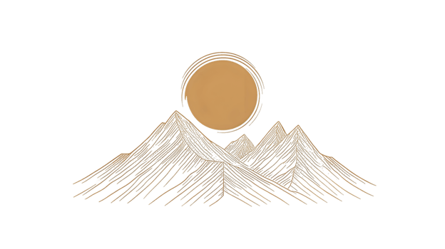 Golden Hour Mountain Silhouette Illustration png