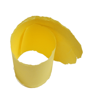 Rolled Up Torn Yellow Paper on Transparent Background png