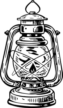 A stretchy icon of a vintage lantern vector