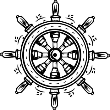 A vintage style icon of ship rudder vector