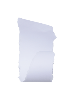Ripped Rolled White Paper Sheet on Transparent Background png