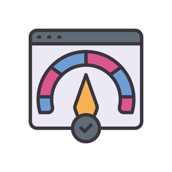 web performance filled color icon vector