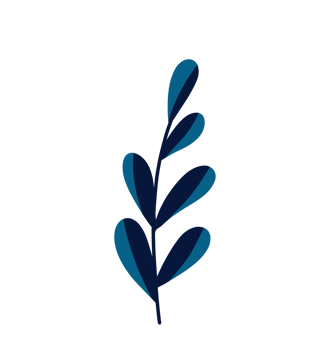 Simple minimal blue leaf illustration png