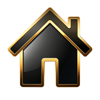 Black And Golden Home icon isolated on transparent background png