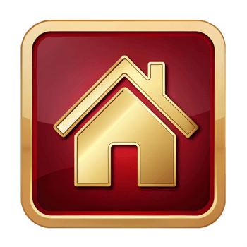 Red And Golden Home icon transparent background png
