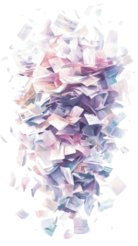 Abstract Whirlwind of Papers and Documents png