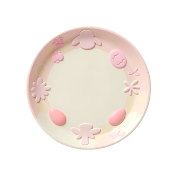Festive Easter Dinner Plate with Pink Decorations for Kids png