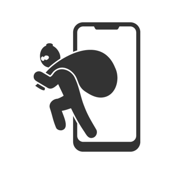 A person in a hoodie is running away from a phone png