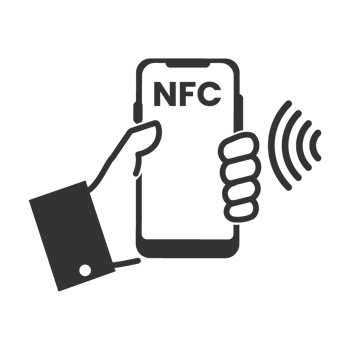 hand holding Smartphone with NFC Cards png