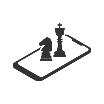 illustration of smartphone chess icon in dark color and transparent background png