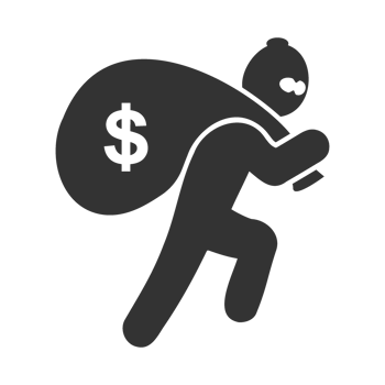 A man carrying a bag with a dollar sign on it png