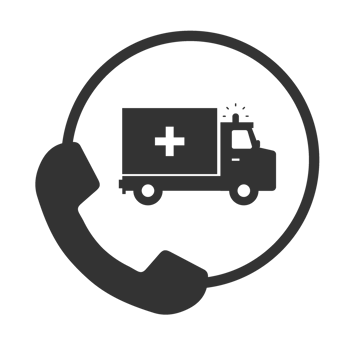 An ambulance phone icon with a phone and a truck png