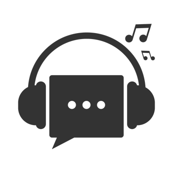 Music icon with headphones and music notes png