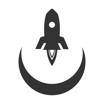 A black and white logo of a rocket ship png