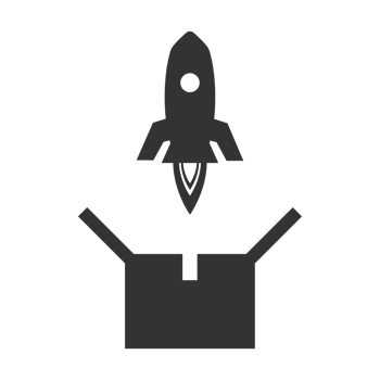 rocket box icon in dark color and transparent background png