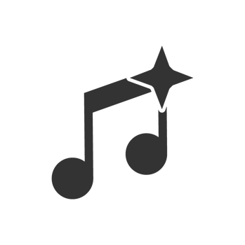 Music notes icon with star png