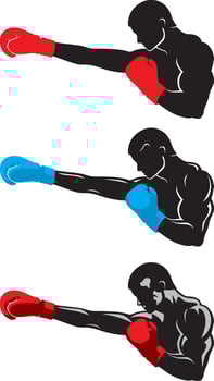 A set of boxing gloves vector