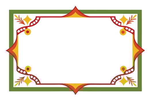 Decorative Label Frame with Vibrant Colors and Ornate Design vector