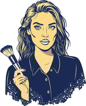 Makeup artist icon in vintage style vector