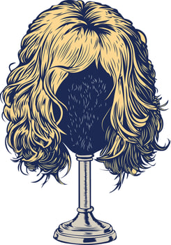 Wig stand icon in vintage style vector