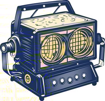 Vintage icon depicting strobe light vector