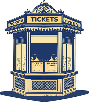 Vintage icon of a ticket booth vector