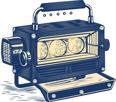 A sketchy style icon of vintage emergency light vector