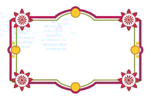 Ornate floral frame with sunflowers for design projects. vector
