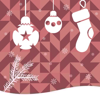 Merry Christmas and Happy Holidays Christmas card on a red background. Universal art templates. vector