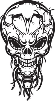 A skull with a horn on it vector