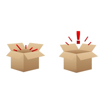 Warning box with an exclamation mark. illustration vector
