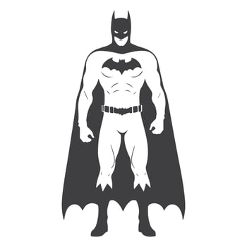 A striking Batman silhouette standing tall, symbolizing courage, determination, and the fight against darkness. vector