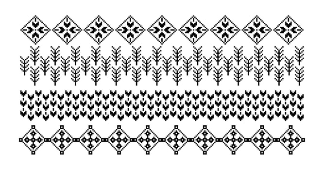 Geometrical abstract borders set on white background vector