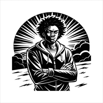 African American Male Standing vector