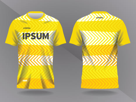 yellow abstract background for sport jersey design and mockup. front and back view template vector